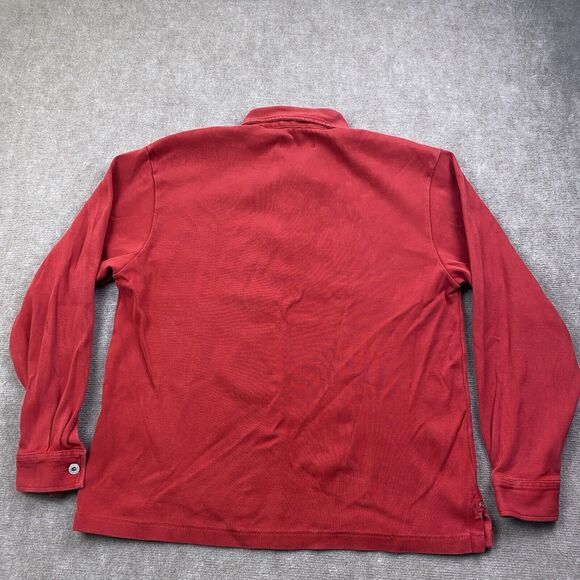 Orvis Mens Long Sleeve 1/4 Button Hardware Button Cuffed Heavy Shirt Red Size L - Picture 11 of 13